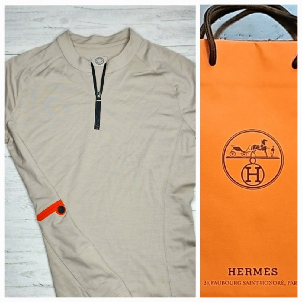 Hermes Beige and Orange Women's Top